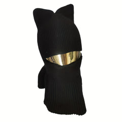 Cat Ears Knitted Hoodie Hat Balaclava Unisex Cartoon Ski Mask