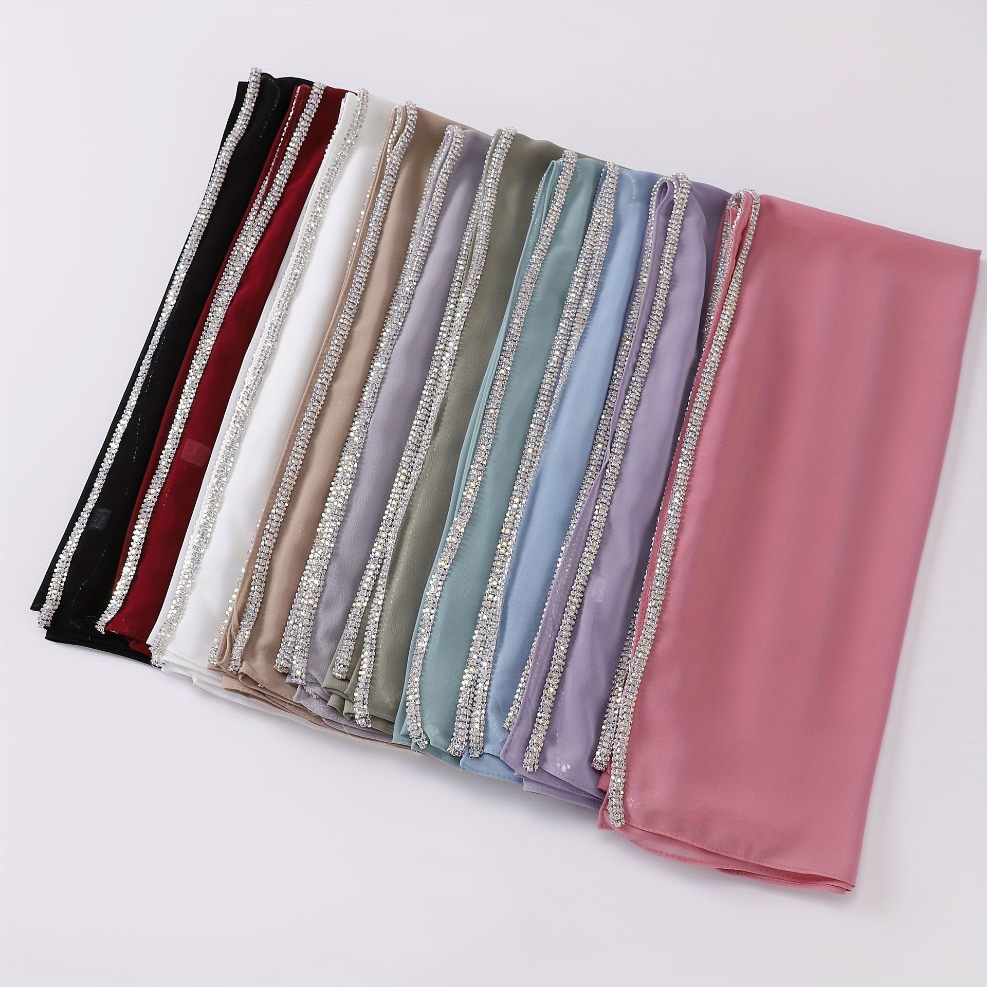 Faux Diamond Chiffon Scarf Turban for Girls