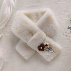 Plush Rabbit Fur Neck Scarf for Women