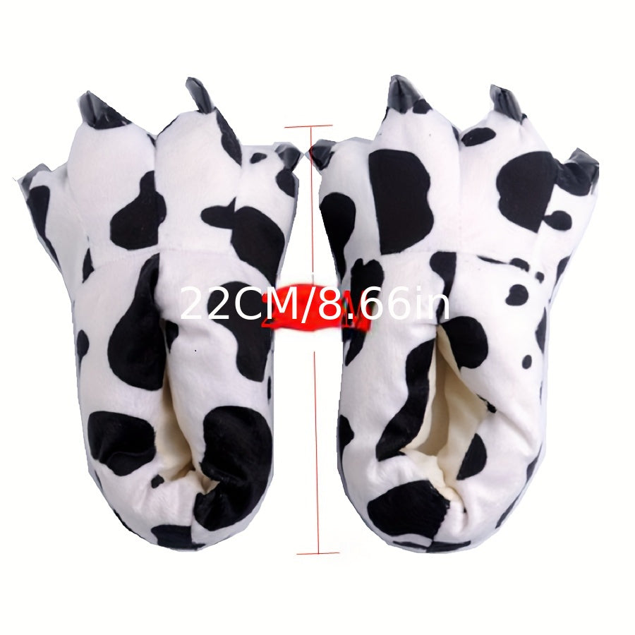 Cow Print Slip On House Shoes For Boys