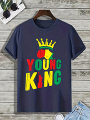 Men's Active King Print Tee - Outdoor Summer T-shirt