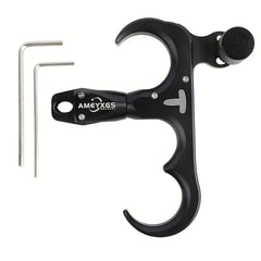 360 Rotation Thumb Bow Release Aluminum Alloy 3 Finger Trigger Grip