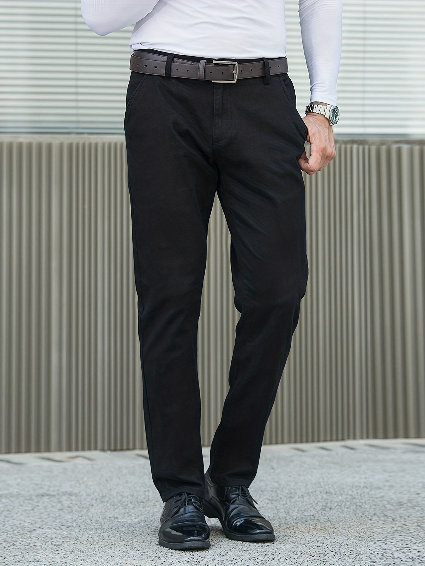 Men's Formal Solid Stretch Dress Pants - Spring Summer Business