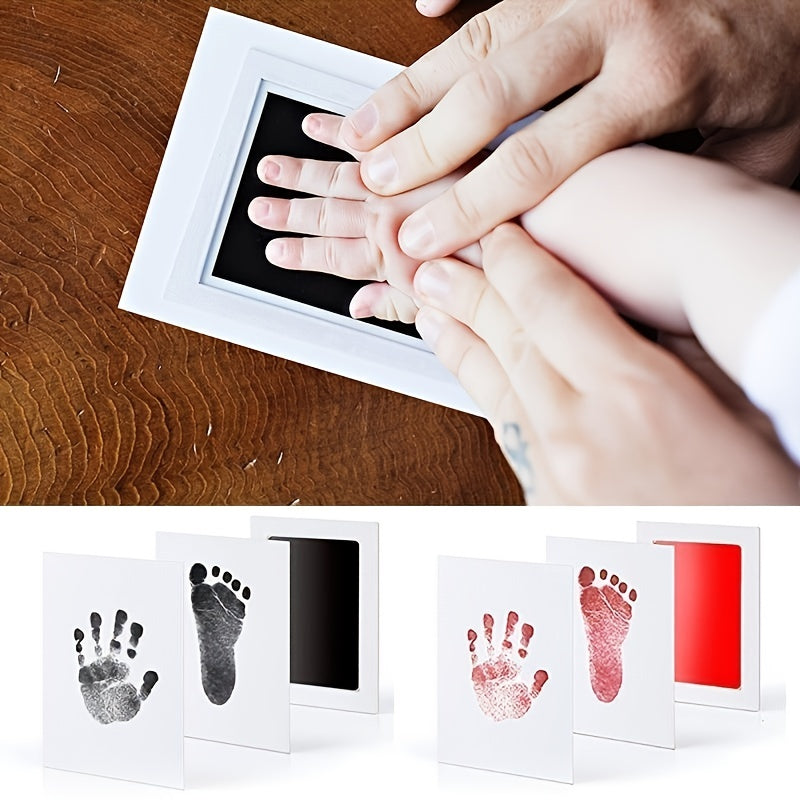 DIY Hand/Footprint Kit Ink Pads Photo Frame Handprint Baby Shower Gift Red