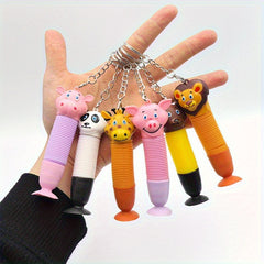 6pcs Wildlife Hanging Set Toys: Lion Giraffe Panda Bear Hippo