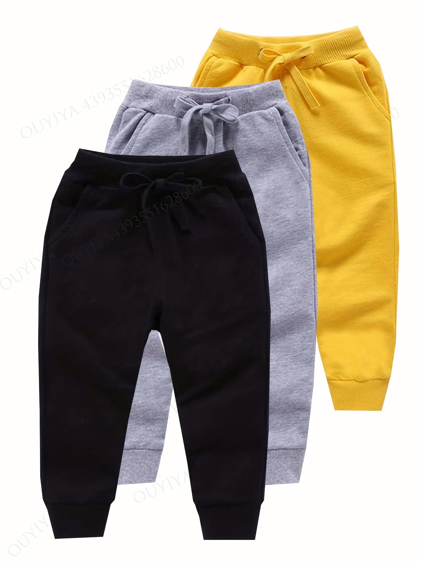3pcs Boys Active Sweatpants Quick drying Breathable Jogger Kids Clothing