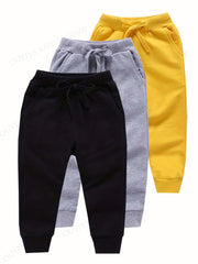 3pcs Boys Active Sweatpants Quick drying Breathable Jogger Kids Clothing