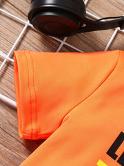Boys Gamepad Print Casual Outfit T-shirt & Shorts Set