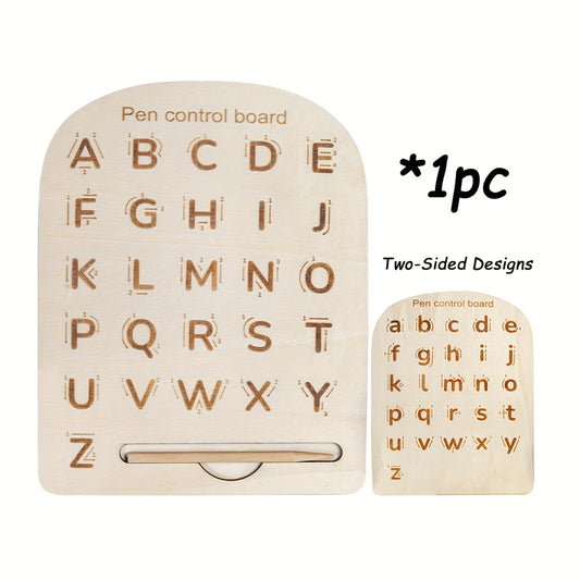 Wooden Letter Practice Board - Tracing Tool for Letters & Numbers
