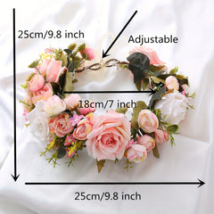 Artificial Flowers Wreath Princess Party Headband Hairb