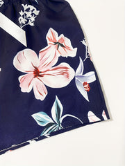 Floral Print Sleep Bottoms Bow Elastic Waistband Shorts Women's Sleepwear