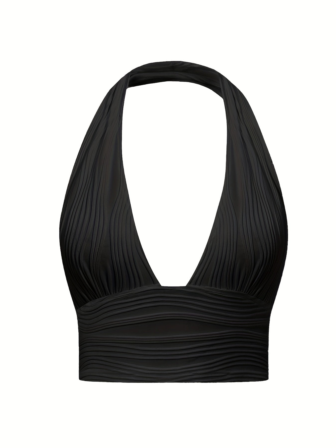 Y2K Ruched Halter Neck Top Sexy Backless Summer Women's Clothing