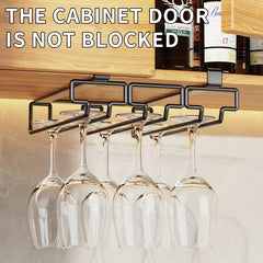 Inverted Perforated Wine Glass Rack Hanging Holder Under Cabinet Coffee Cup