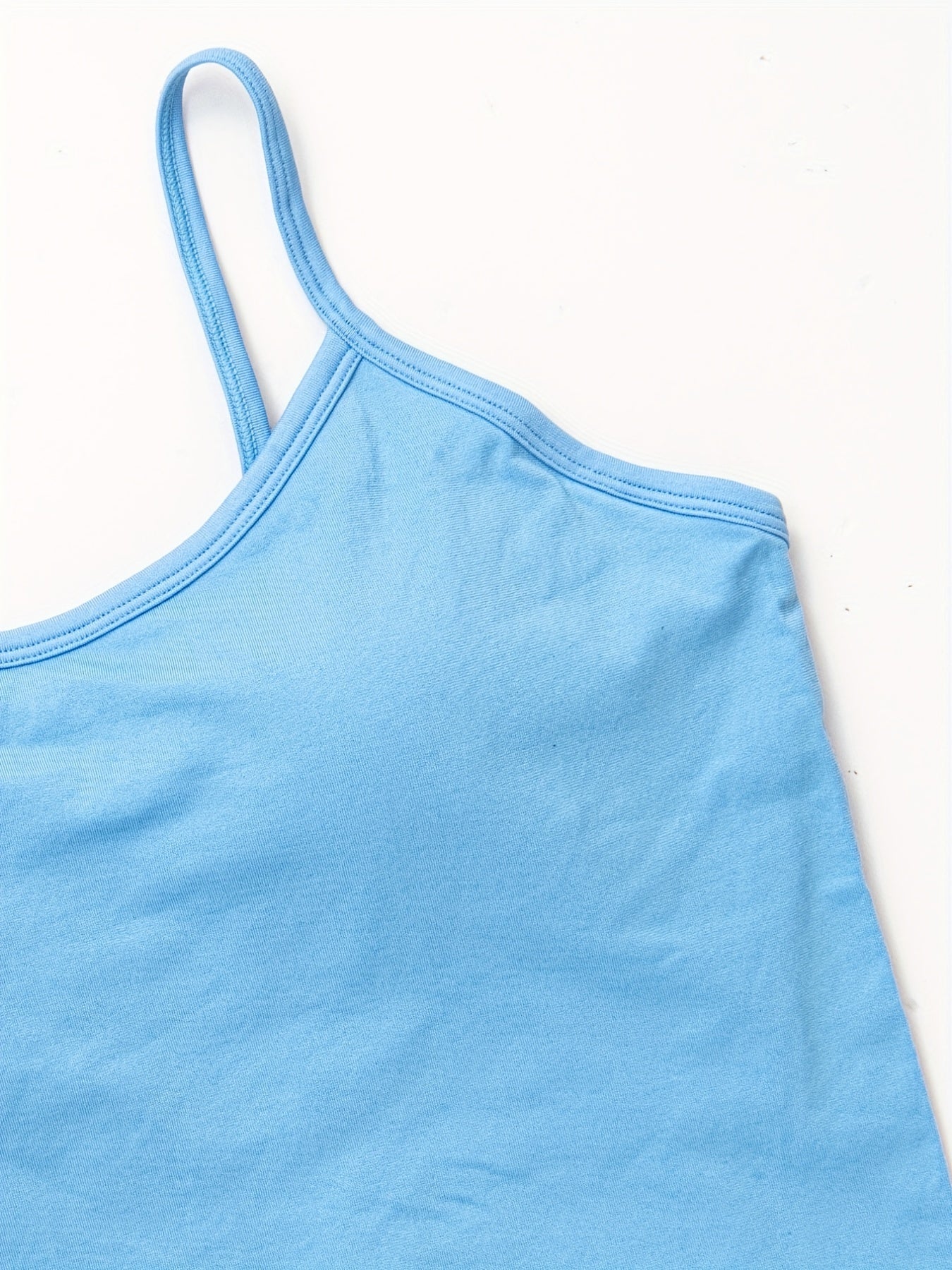 Solid Cami Top Comfy Crew Neck Backless