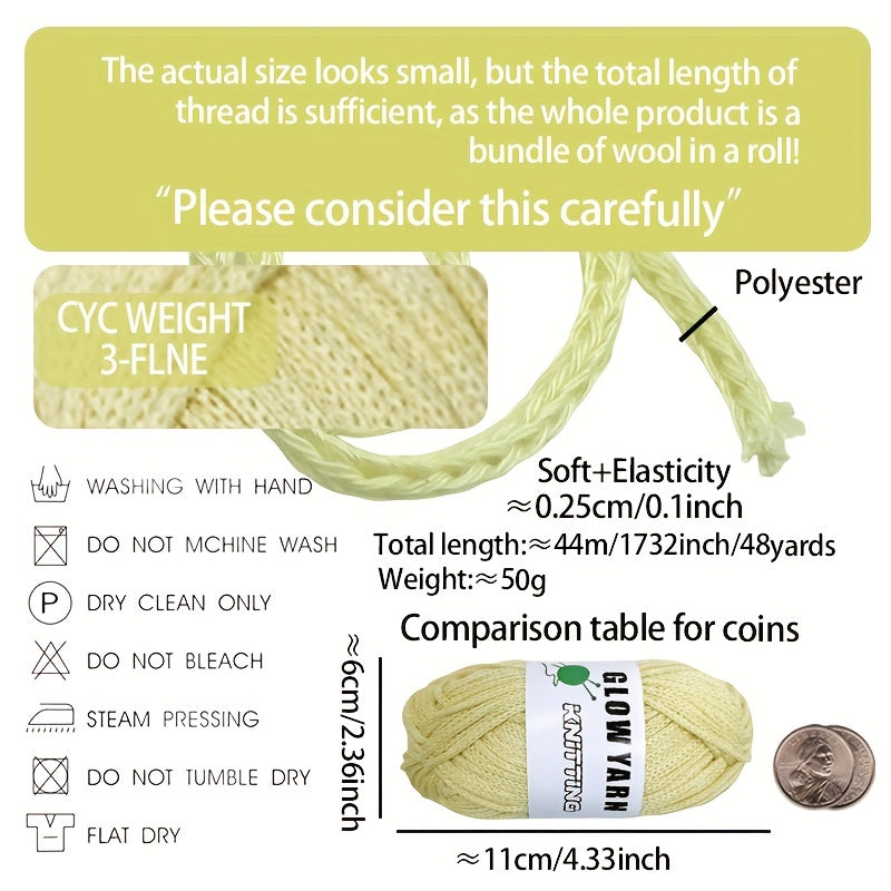 Luminous Round Strand Yarn Face Mask DIY Christmas Gift Knitting