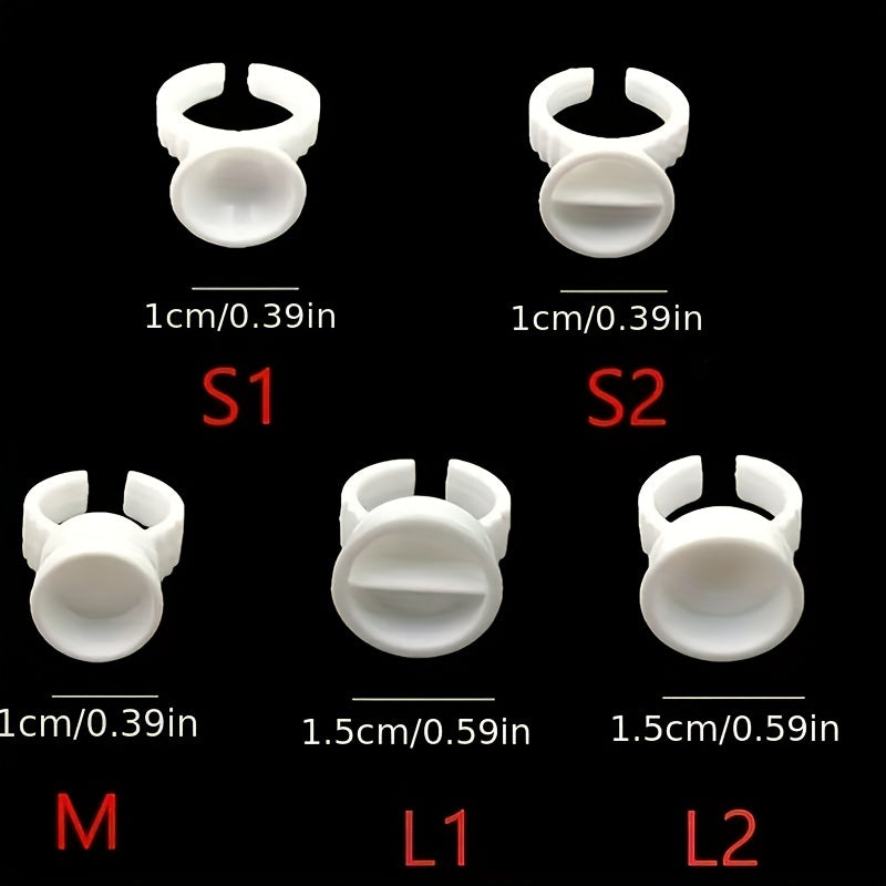 100pcs Makeup Glue Rings Nail Art Tattoo Glue Rings Eyelash Extension Rings