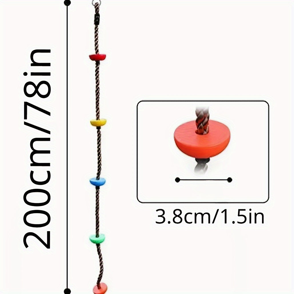 Outdoor Climbing Rope Swing with Treads Plate for Yard & Garden