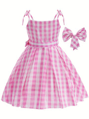 Girl's Plaid A-Line Dress for Cosplay & Dress-Up