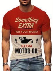 Men's 3D Print Tee Shirt Summer Casual Stretch Round Neck
