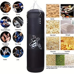 Punching Bag Kick Boxing Set with Ceiling Hook - MMA Kickboxing Home Gym