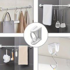 2pcs Punch Curtain Rod Holder Self Adhesive Clothes Rail Bracket