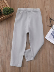 Boys Cotton Casual Trousers with Alarm Clock Patchwork