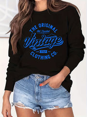 Letter Print Sweatshirt Casual Long Sleeve Crew Neck Sweatshirt