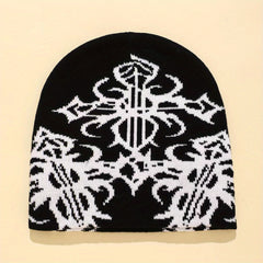 Anime Totem Jacquard Beanie Hip Hop Solid Knit Hat Unisex Elastic Lightweight