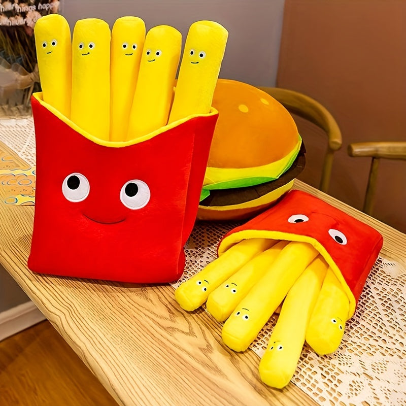 Hamburger & Fries Plush Toy Set, Fully Filled