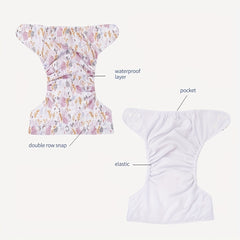 Fashionable Baby Cloth Diaper 2pcs Set Waterproof & Reusable