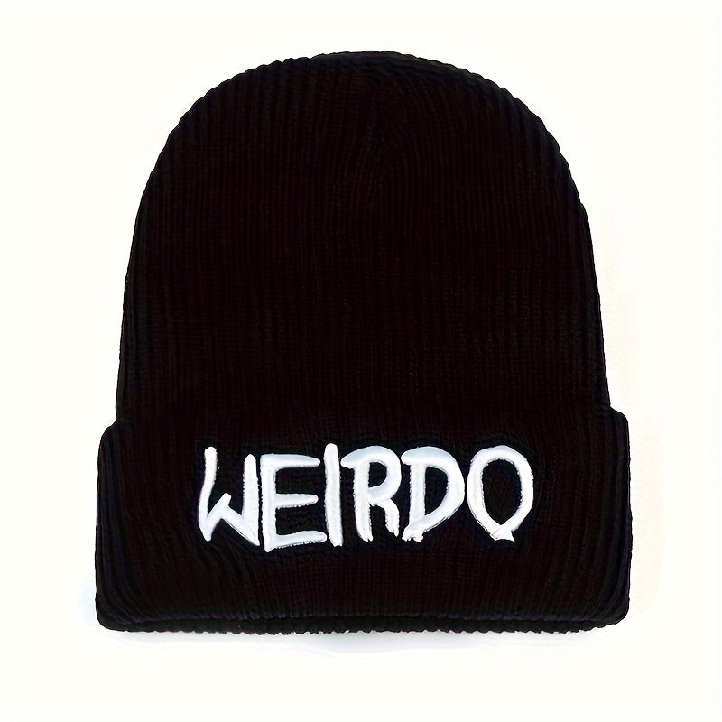 Outdoor Letter WEIRDO Knitted Hat Winter Warm Hat for Men