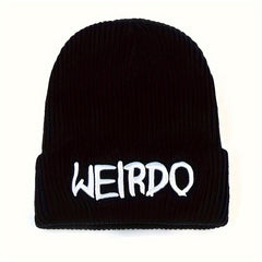 Outdoor Letter WEIRDO Knitted Hat Winter Warm Hat for Men