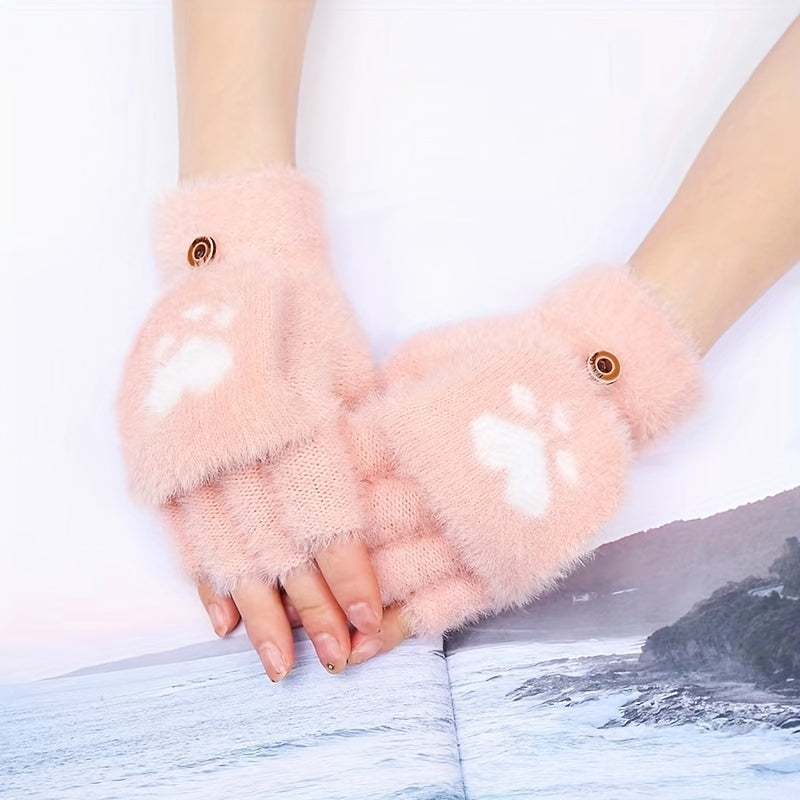 Soft Fingerless Knit Gloves for Autumn & Winter