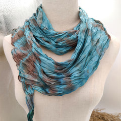 Women Scarf Irregular Tie Dye Warm Scarf Decorative Striped Winter