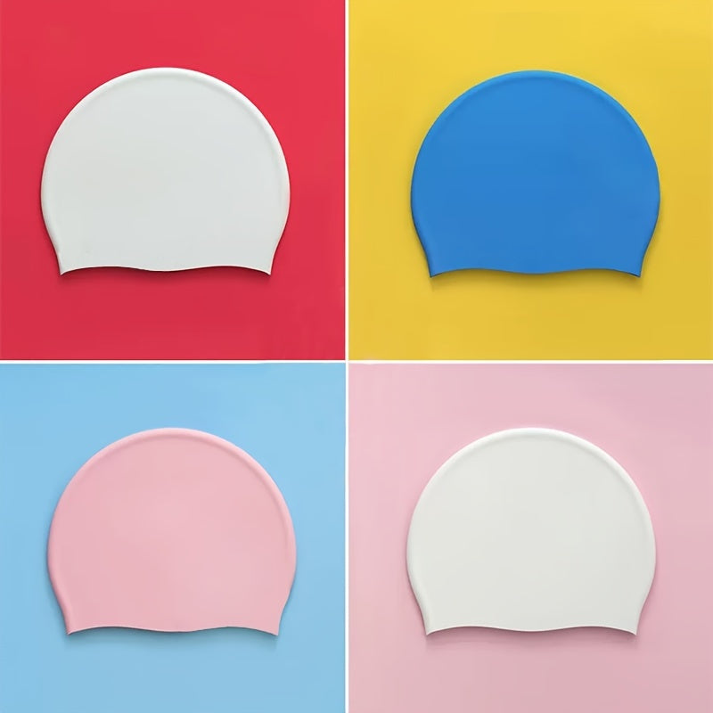 Kids Waterproof Silicone Swim Cap Non Slip Soft Comfortable Swimming