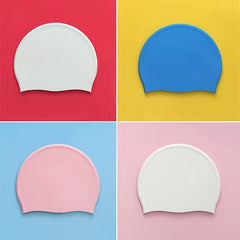 Kids Waterproof Silicone Swim Cap Non Slip Soft Comfortable Swimming