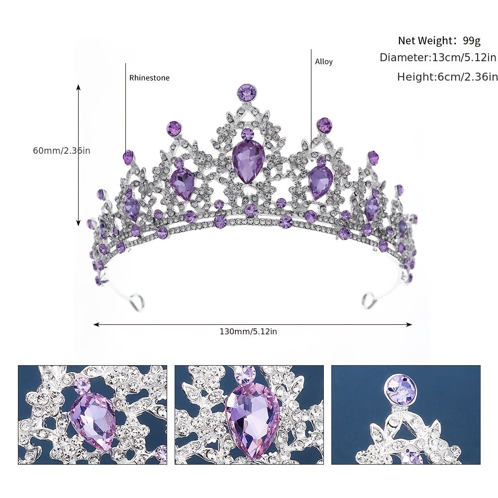 Baroque Rhinestone Crown Headband Princess Tiara