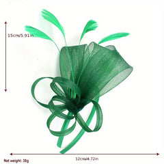 Green Feather Fascinators Hat Bridal Headband Cocktail Tea Party Headwear
