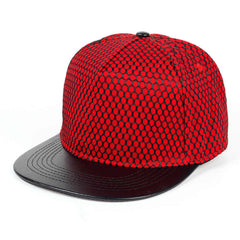 Men's Grid Baseball Cap Mesh Snapback Adjustable Hat