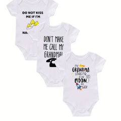 3pc Rompers Infant Toddler Letter Print Jumpsuit