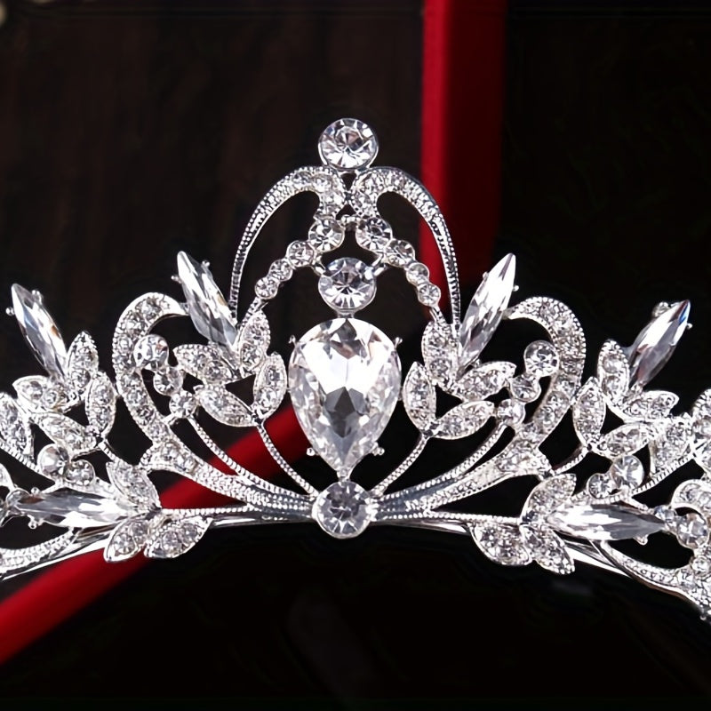 Crystal Crown Earrings Necklace Set Wedding Hair Accessories