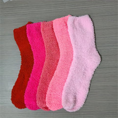 5 Pairs Fuzzy Floor Socks Warm & Comfy