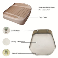Flax Car Seat Cover Universal Breathable Protection for Sedan & SUV