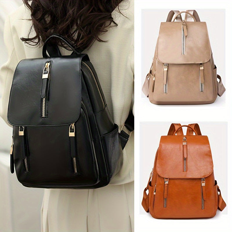 Women's Commuter Backpack PU Leather Sports Bag for Travel