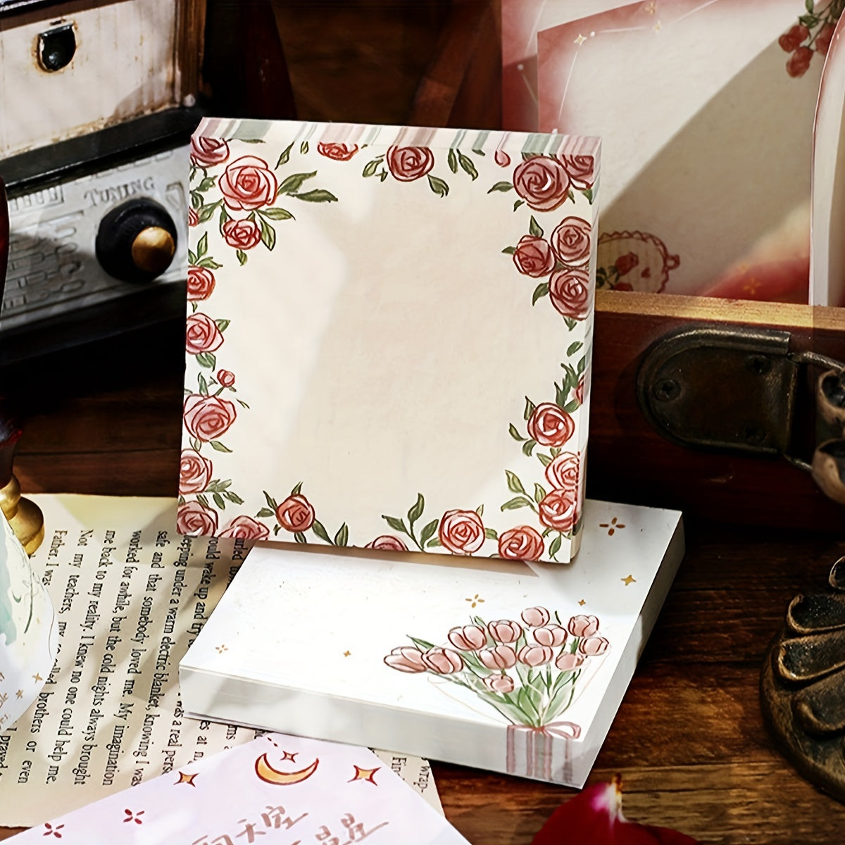 Galaxy Rose Poem Memo Pad Note Pad 100 Sheets Sticky Notes