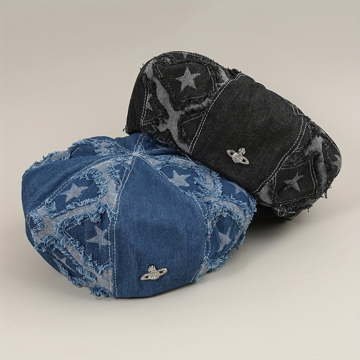 Denim Hat Retro Stitching Five-pointed Star Painter Hat