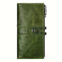 Women's Top Grain Leather Bi fold Wallet with Snap Closure