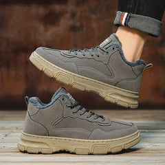 Men's Warm Lace-up Sneakers Casual Walking Shoes
