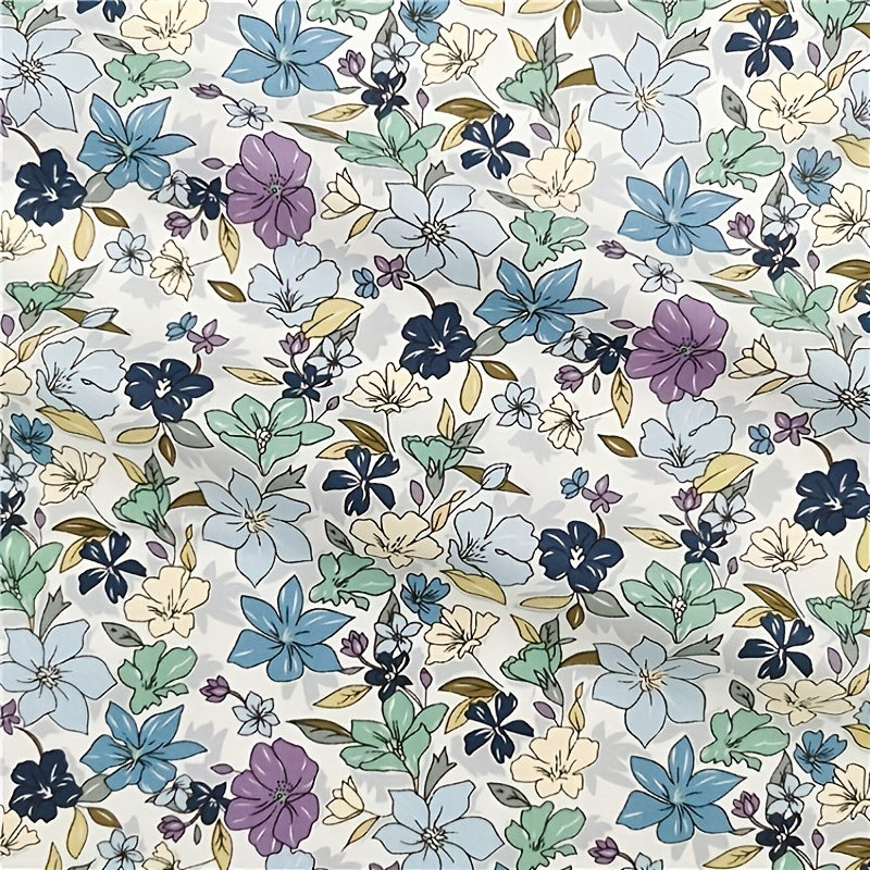Pure Cotton Twill Fabric Small Floral Chrysanthemum Flare Flower