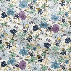 Pure Cotton Twill Fabric Small Floral Chrysanthemum Flare Flower